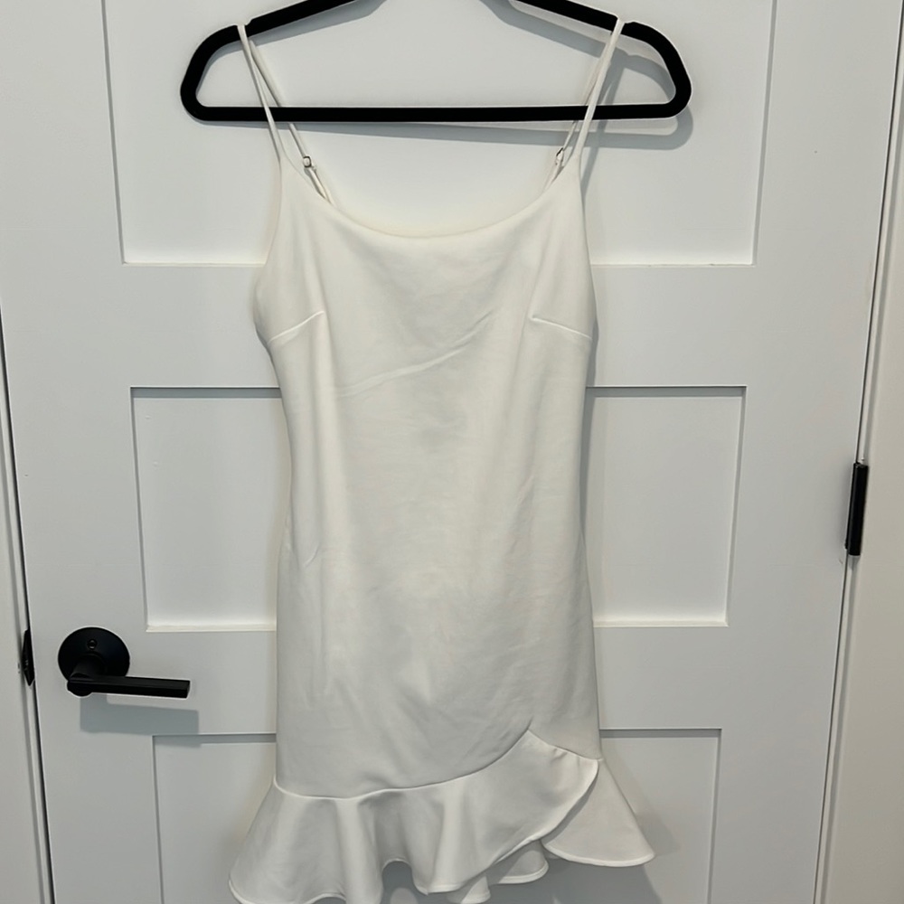 Spaghetti Strap Adjustable White Ruffled Mini Dre… - image 7